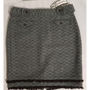 Bushwacker Herringbone Lined Tweed A-line Mini Skirt Size 4 UK 10 Brown Blue